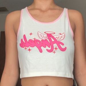 COPY - Why Angel Graphic crop tank top